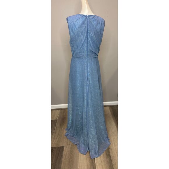 Talbot Runhof Metallic Voile Sleeveless Gown Size US 12 $1695 - Picture 7 of 9